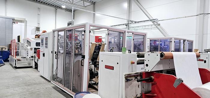 Used (visible in production) 2020 SOMTAS TC 18-46 FLAT HANDLE (Servo) - Square bottom paper bag making machine with FLAT handles