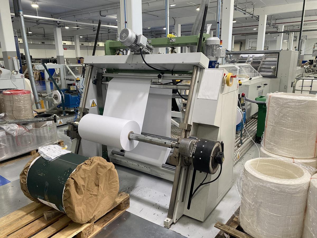 Used (visible in production) 2019 CURIONI SUN MASTER 355 - square bottom paper bag making machine with twisted handles unit