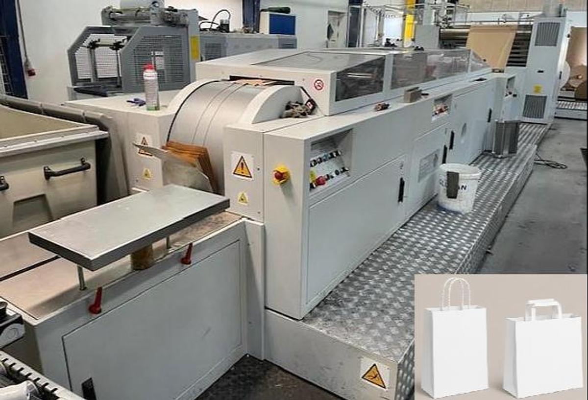 Used (visible in production) 2018 CURIONI SUN MASTER 350 (Gearless) with 2 HANDLE MAKING UNITS (TWISTED: M102 and FLAT: MP270-18)