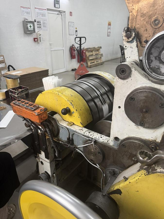 Used (visible in production) W&H MATADOR 26 with in-line flexo printer | Flat and gusseted paper bag making machine