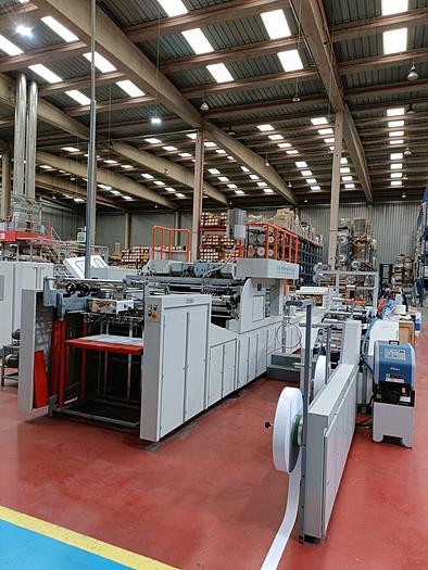 Used 2017 (JIANGSHE) Jiangsu Fangbang Machinery QFP14C - SHEET FED square bottom paper bag machine with TWISTED handles unit
