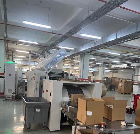 Used (visible in production) 2021 SOMTAS TC-18-46 - SERVO - Reel fed square bottom paper bag making machine with in line flat handles unit