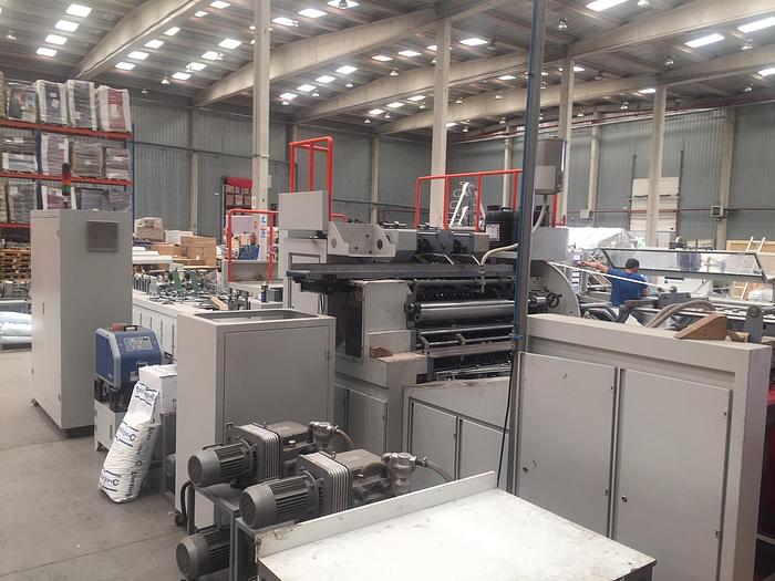 Used 2017 (JIANGSHE) Jiangsu Fangbang Machinery QFP14C - SHEET FED square bottom paper bag machine with TWISTED handles unit