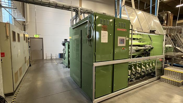 Used (visible in production) 2000 Dusenbery Europe Ltd. slitter rewinder mod. 375