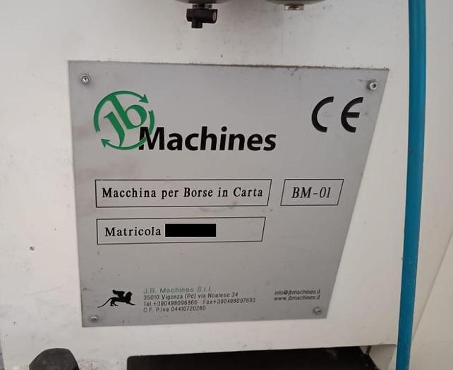 Used (visible in production) 2012 JB MACHINES BM-01 BAG SL-35
