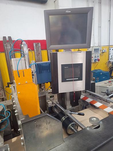 Used (visible in production) W&H TRIUMPH 3A with in-line 2 col. flexo | Square bottom paper bag makign machine (1/2 plies bags)