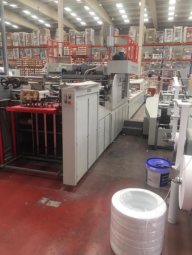 Used 2017 (JIANGSHE) Jiangsu Fangbang Machinery QFP14C - SHEET FED square bottom paper bag machine with TWISTED handles unit