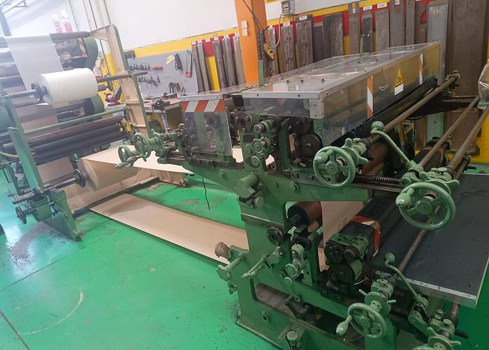 Used (visible in production) W&H TRIUMPH 3 with in-line 3 col. flexo | Square bottom paper bag making machine (1/2 plies bags)
