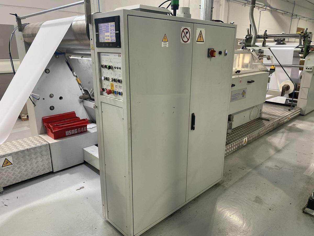 Used (visible in production) 2019 CURIONI SUN MASTER 355 - square bottom paper bag making machine with twisted handles unit