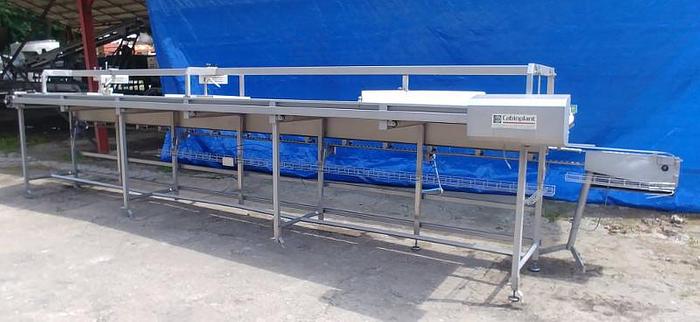 Used Belt inspection table with an additional side plate conveyor "Cabinplant"