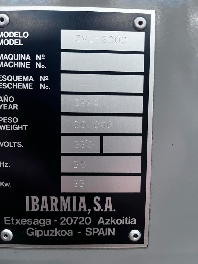 Used Ibarmia ZVL-2000 I Vertical Machining Center I 1994