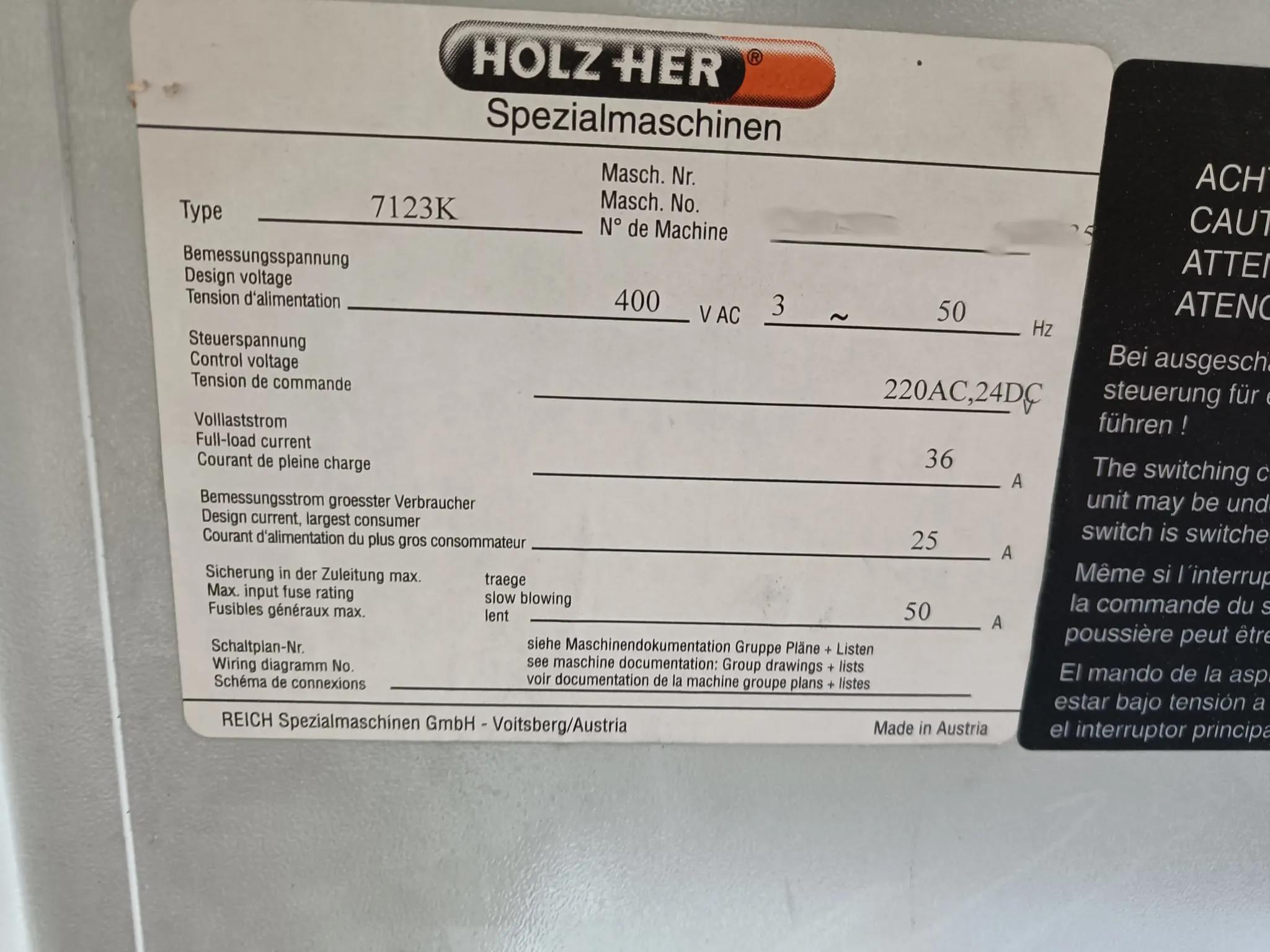 Used Holzher Pro-Master 7123 I CNC Machining Center