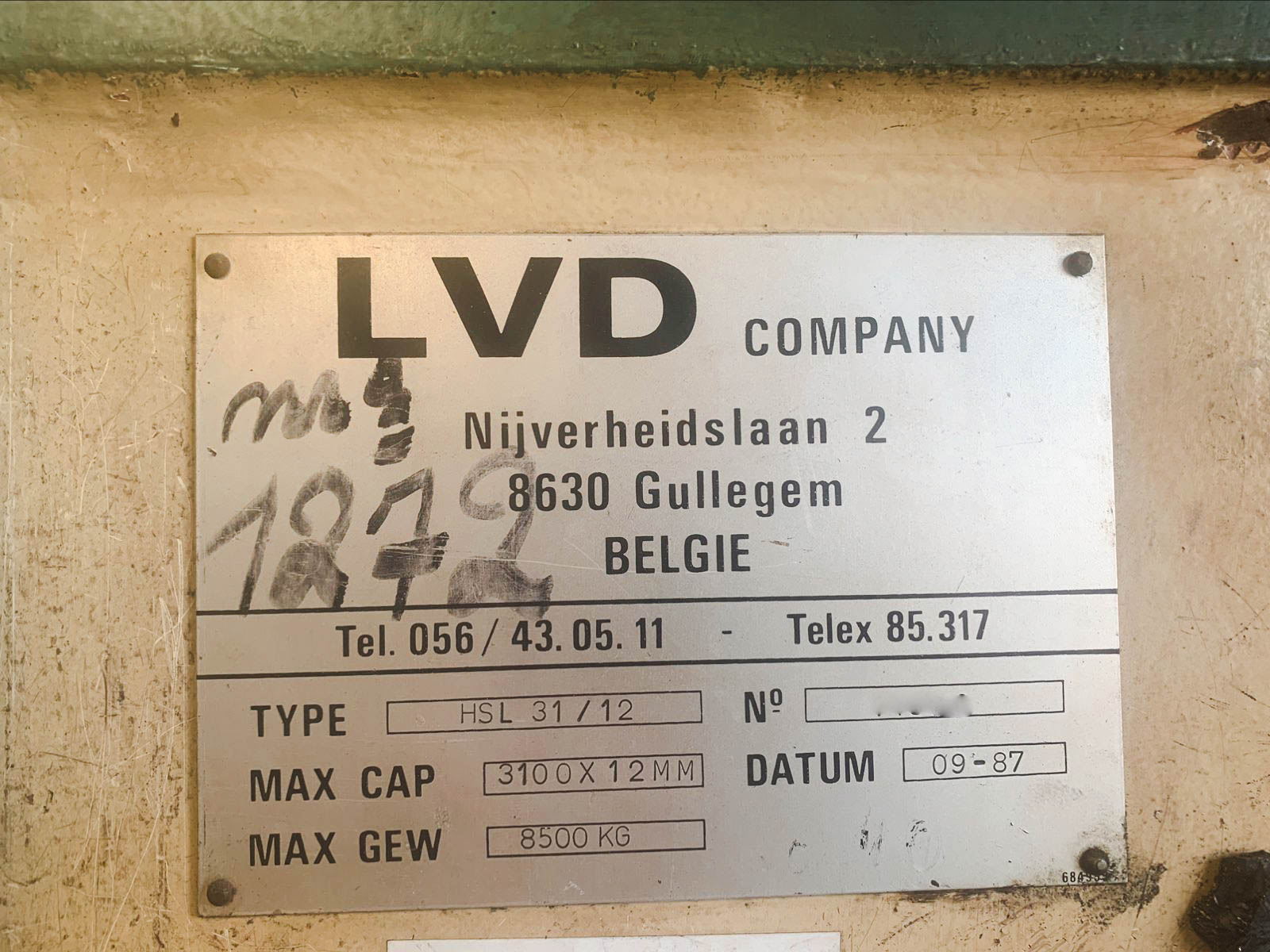 Used LVD HSL 31/12 - Guillotine Shear - 1987