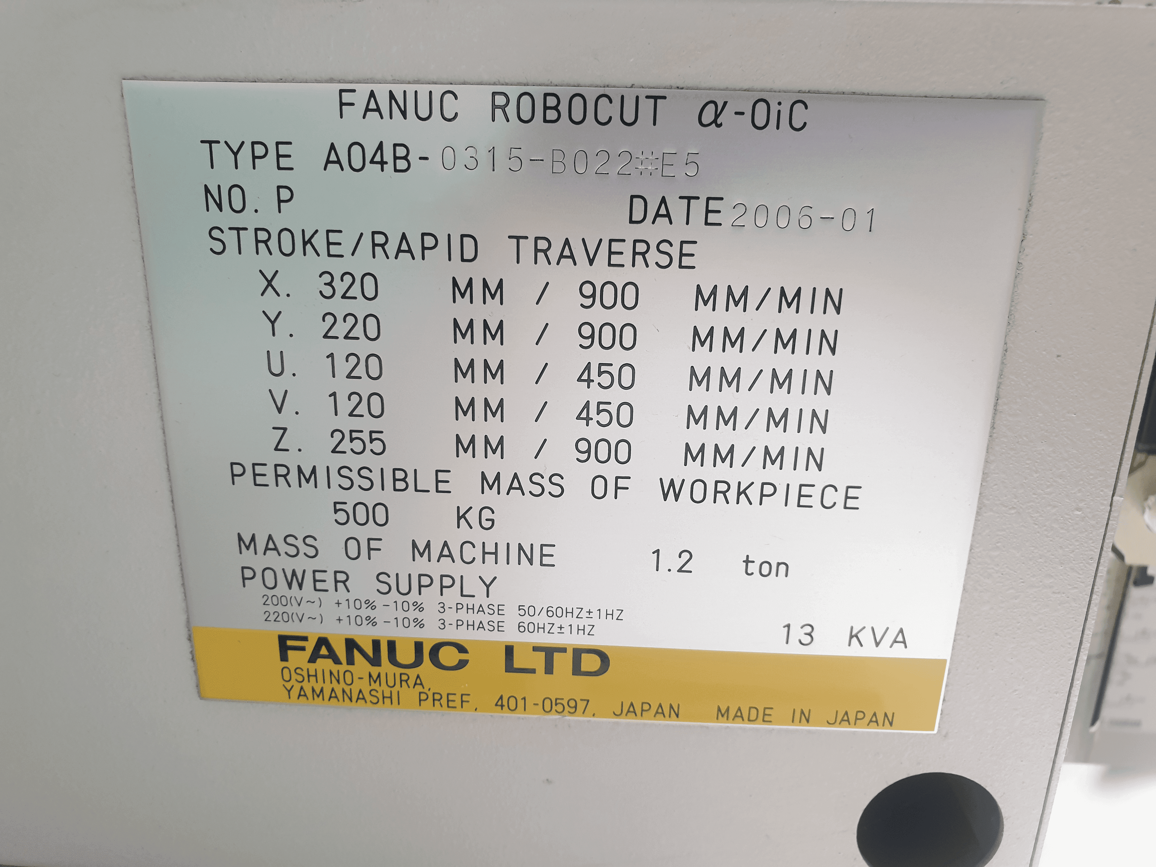 Used Fanuc Robocut a-0iC - A04B - Wire EDM - 2006