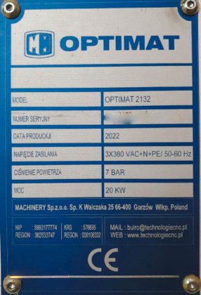 Gebruikt Optimat 2132 - CNC Frezen - 2022