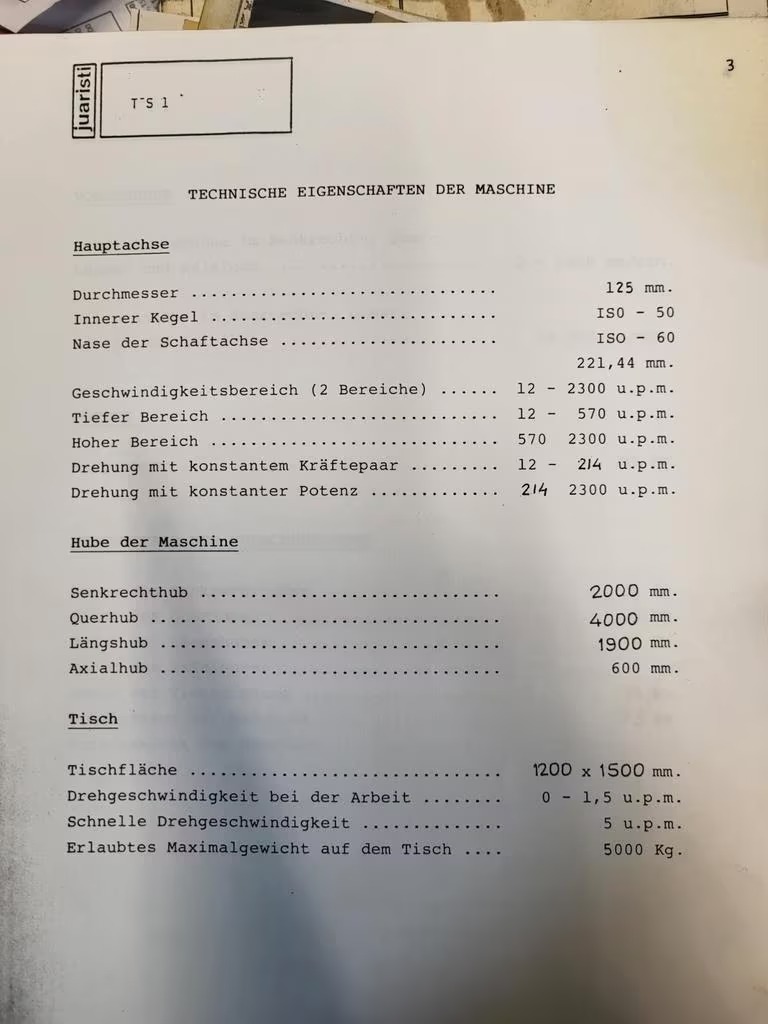 Used Juaristi TS1 I Vertical Machining Center I 1993