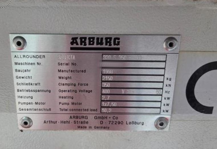 Used Arburg 320 S 350 - 60 I Injection Moulding I 1998