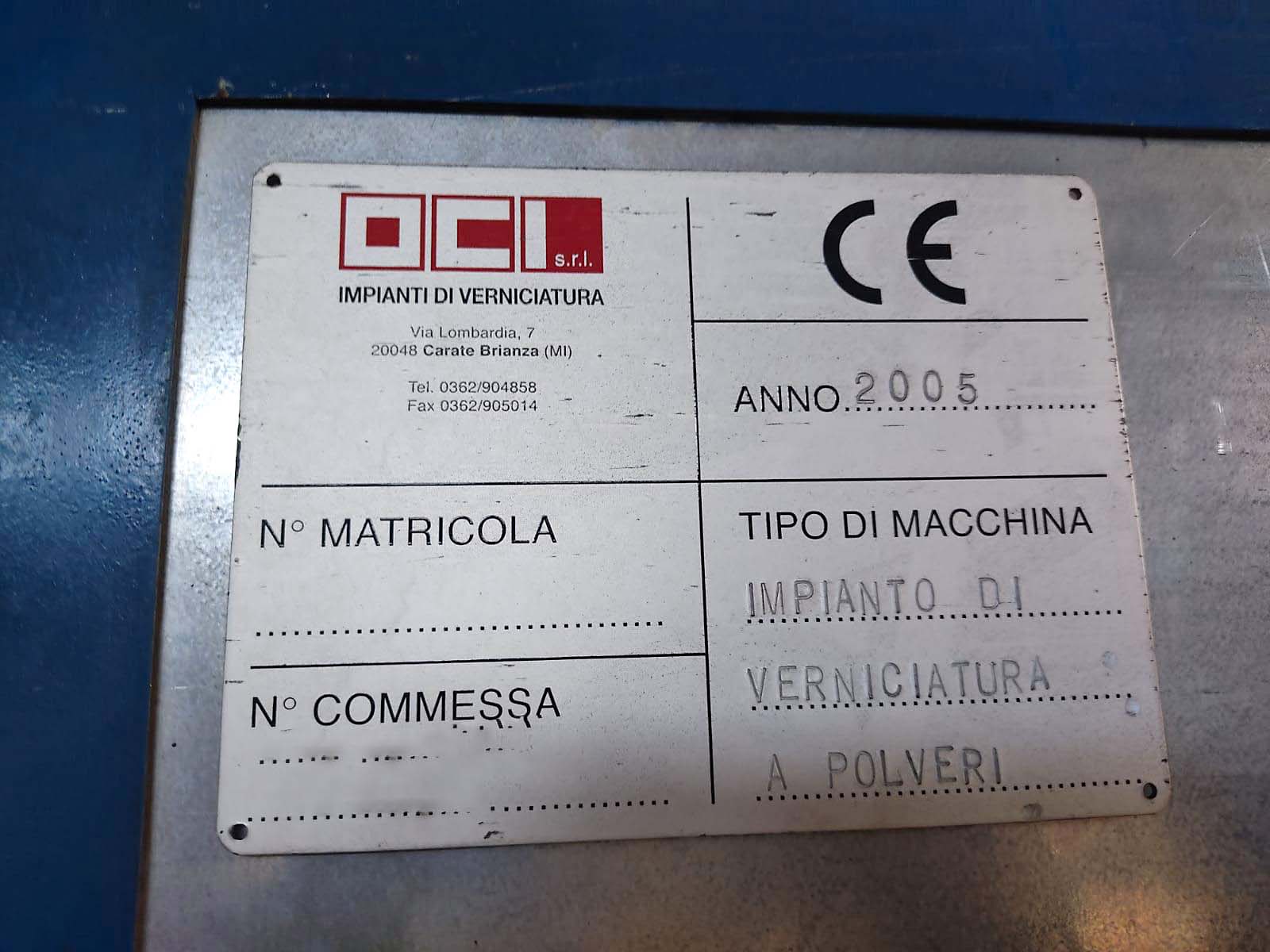 Gebruikt OCI - Poedercoatingfabriek - 2005