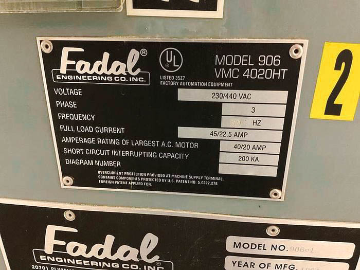 Used Fadal VMC 4020 - Vertical Machining Center - 1994