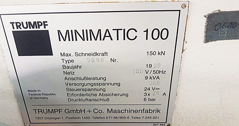 Gebruikt Trumpf MINIMATIC 100 MICRO - CNC Ponsen - 1989
