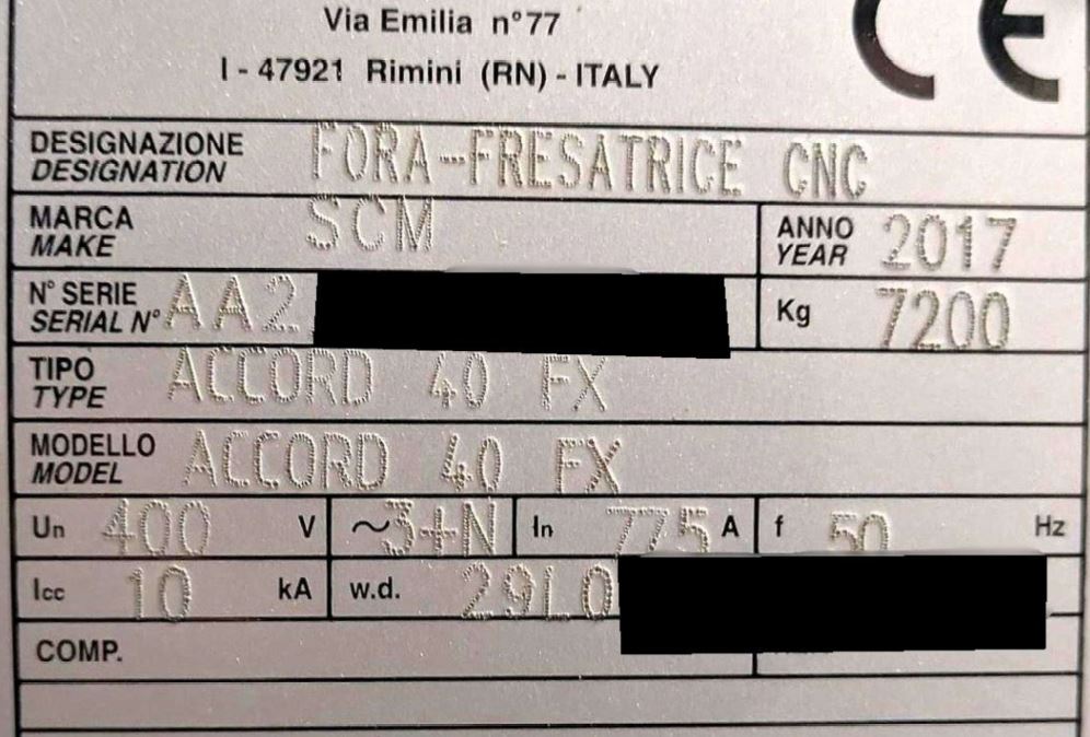 Used SCM Accord 40 FX I CNC Machining Center I 2017