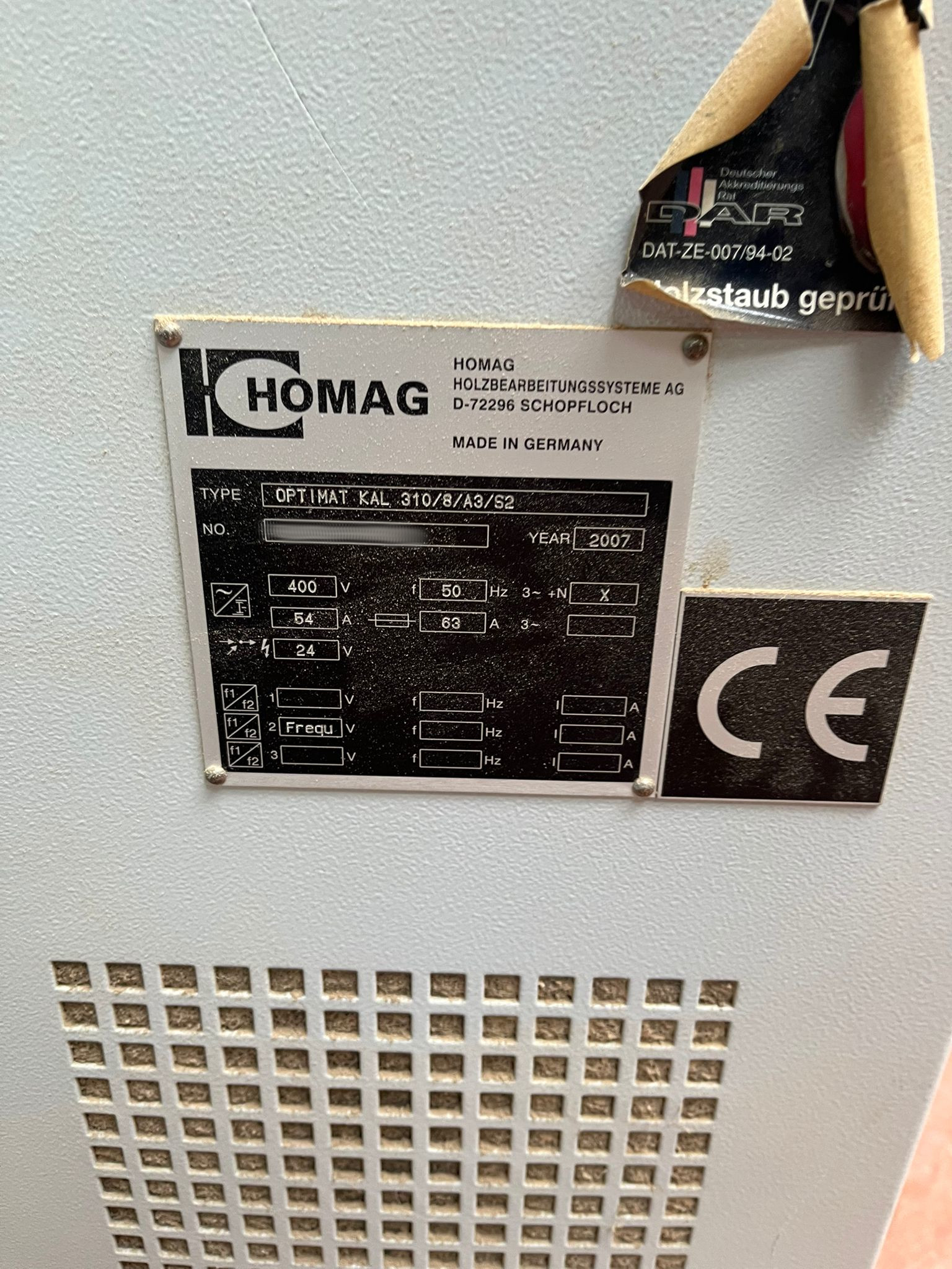 Used Homag Optimat KAL 310/8/A3/S2 I Edgebanding I 2007