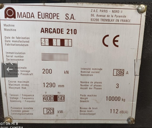 Gebruikt AMADA ARCADE 210 - 1998