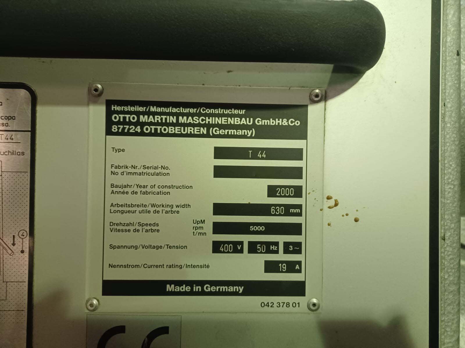 Used Martin T 44 - Thickness Planer - 2000