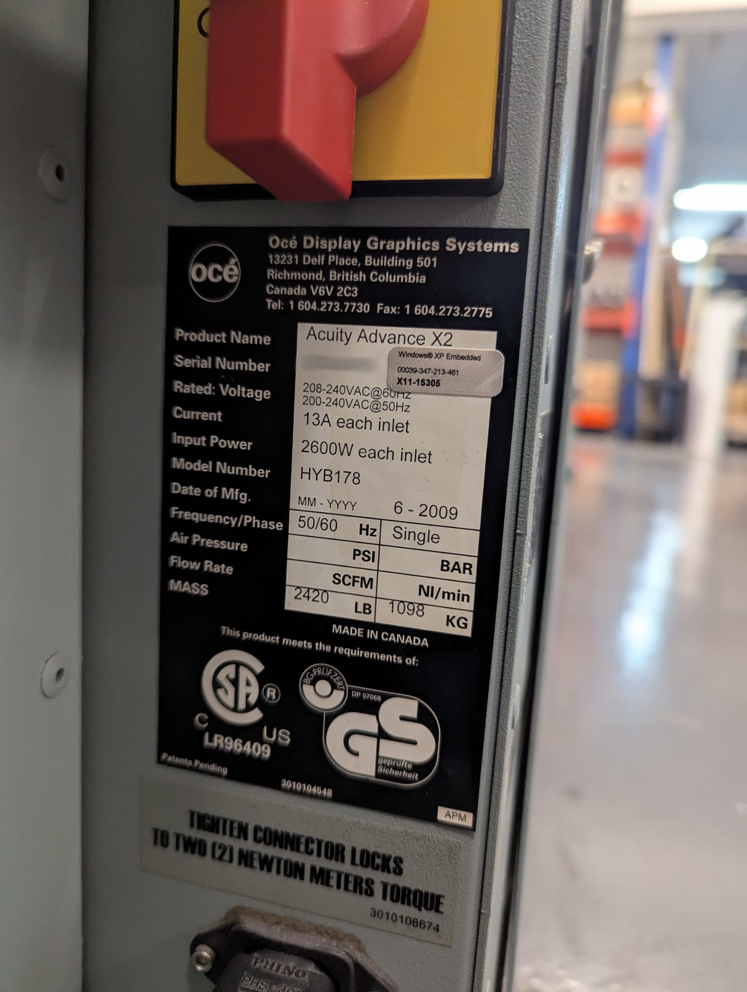 Used Fujifilm Acuity Advance X2 I Digital printer I 2009