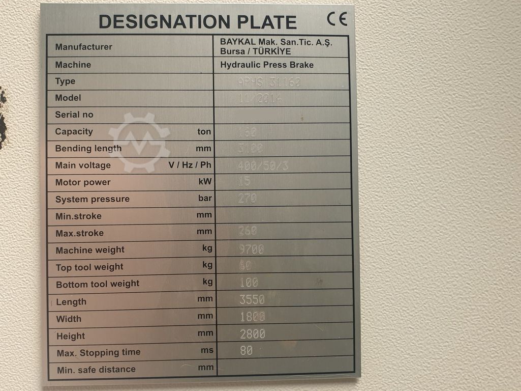 Used 2014 Baykal APHS 31160
