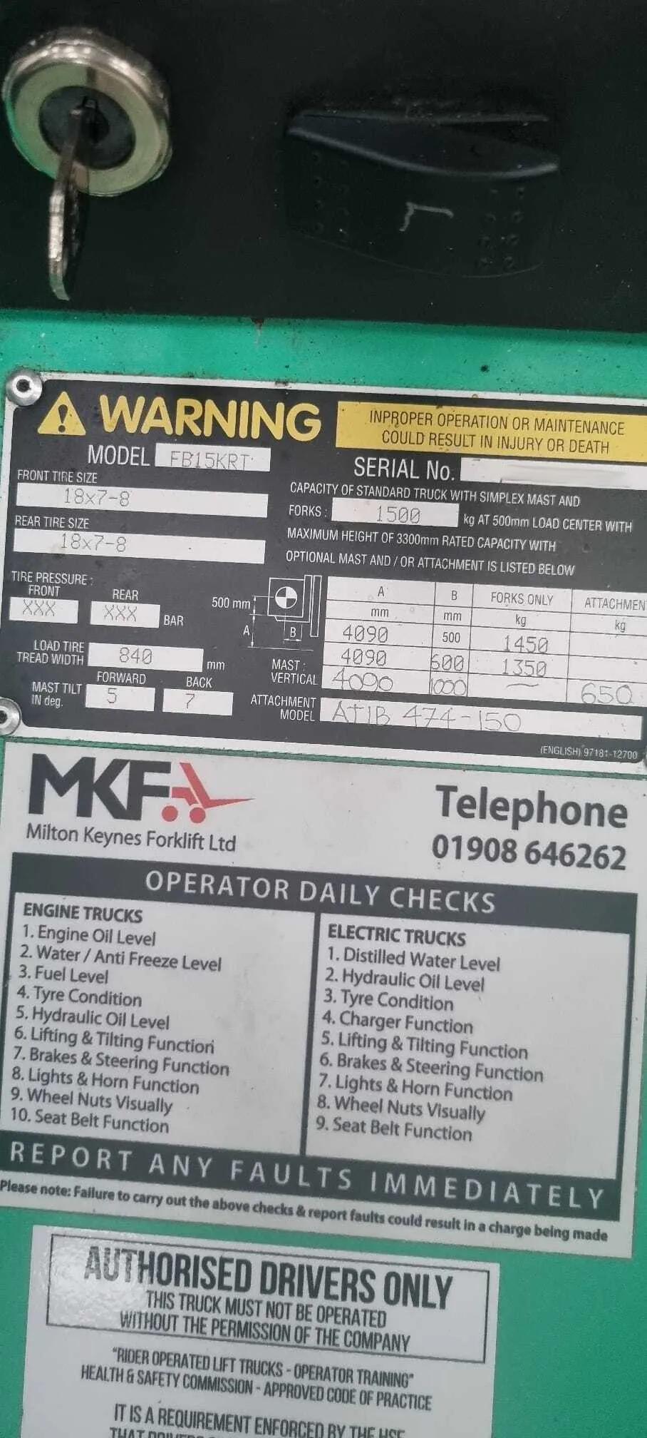 Gebruikt Mitsubishi FB15KRT I Heftruck