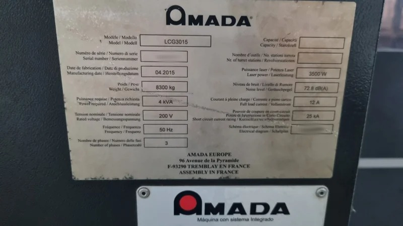 Used Amada LCG-3015 I Laser Cutting I 2015