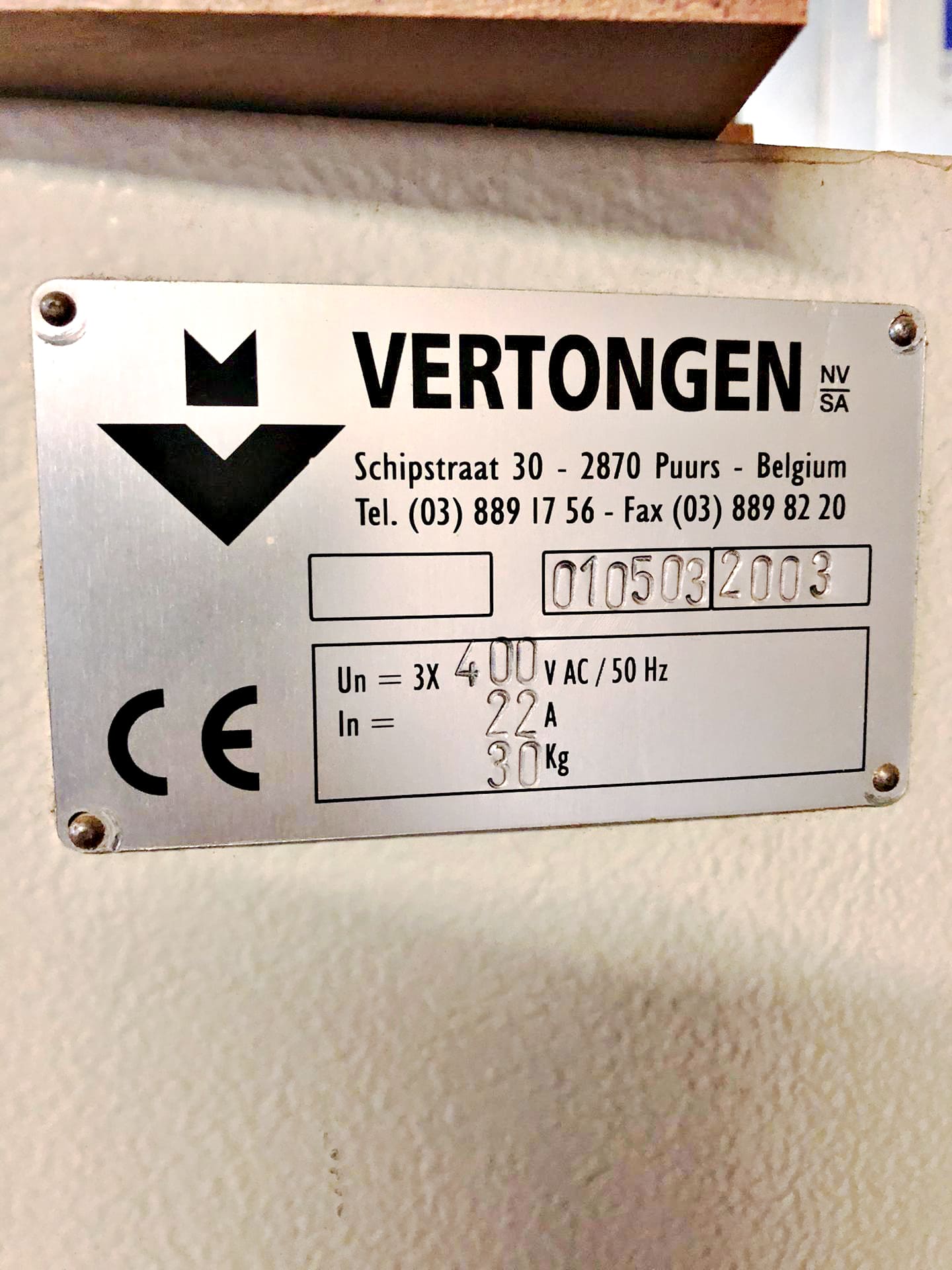 Usado Vertongen Pentho 2 - - Máquina de sierra de cinta - 2003