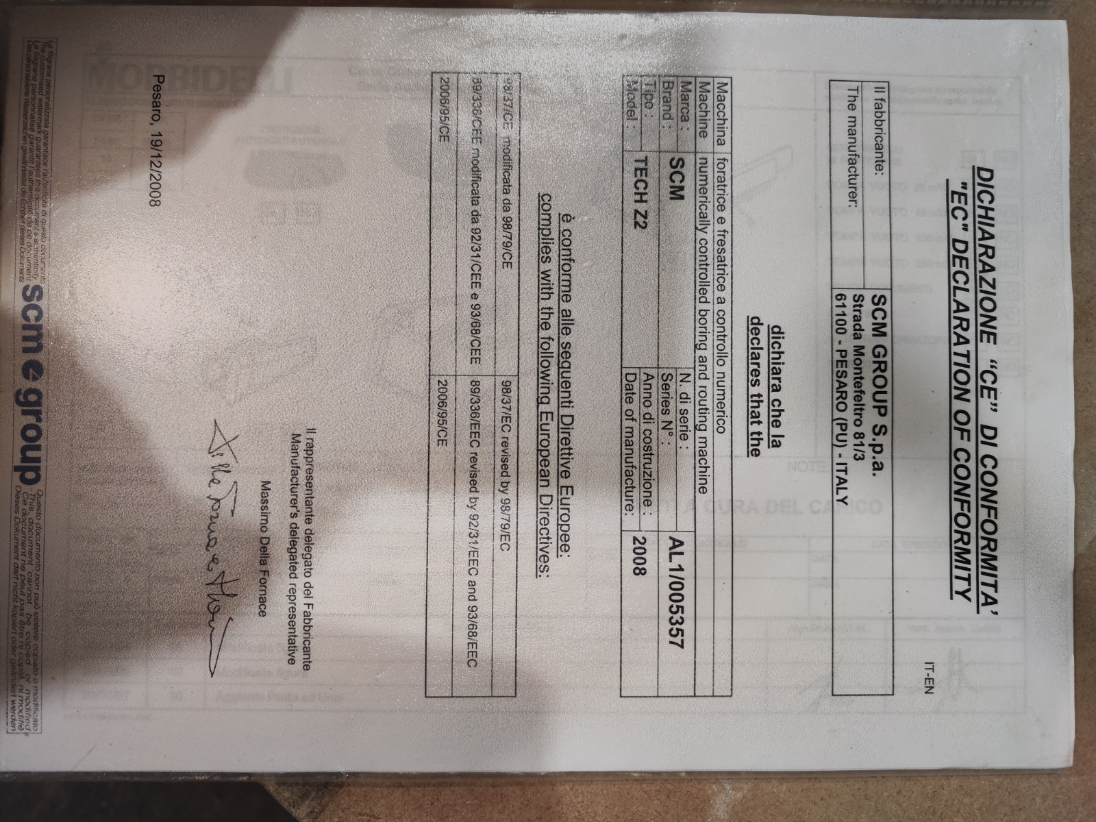 Used SCM Tech Z2 I CNC Machining Center I 2008