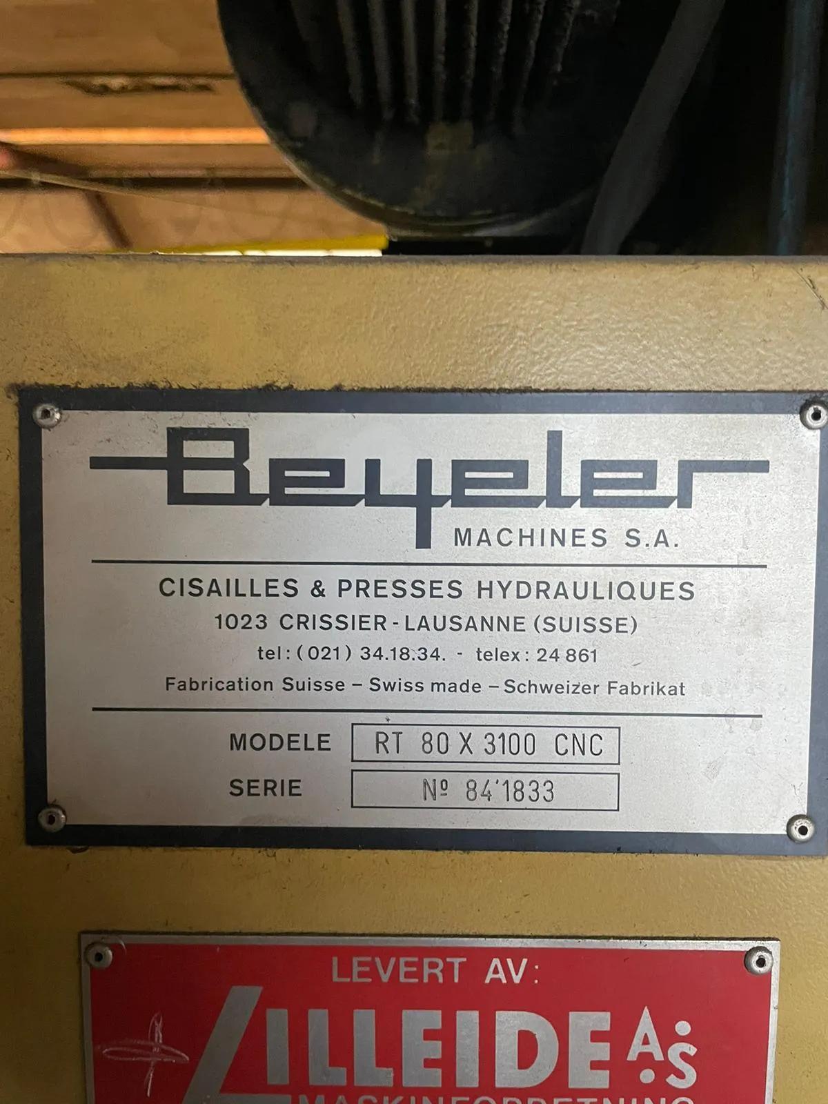 Gebruikt Beyeler RT 80x3100 CNC I Persbank