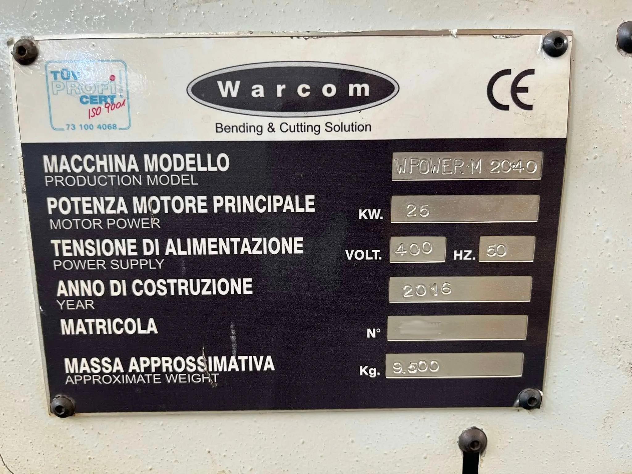 Gebruikt Warcom W-Power M 2040 I Plasma Snijden