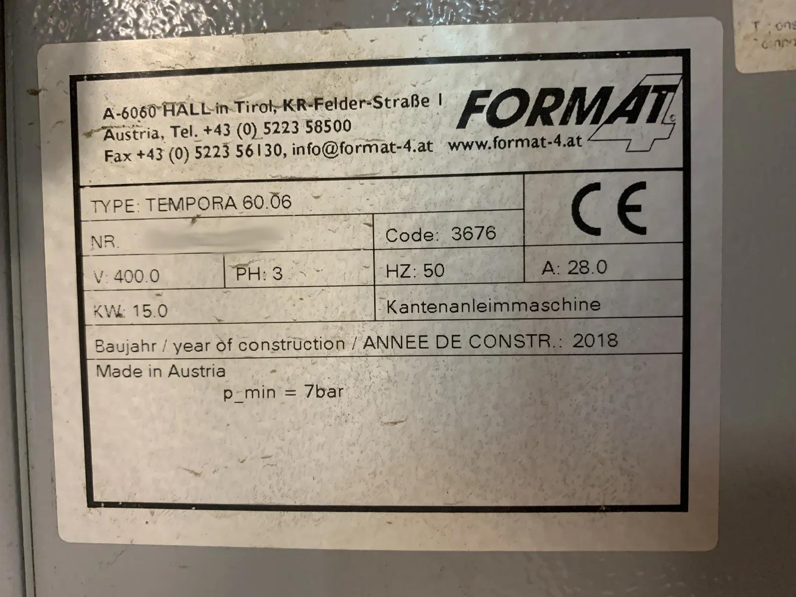 Gebruikt Formaat 4 Tempora F600 I Edgebanding I 2018