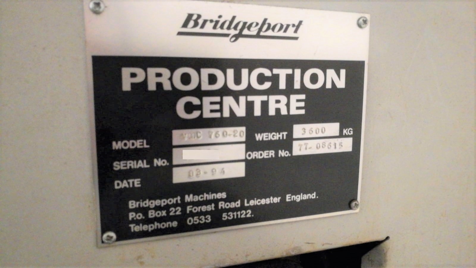 Usado BRIDGEPORT VMC 760 20 - 1994