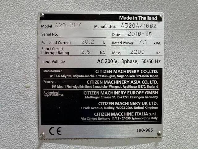 Usado Torno CNC Citizen A20-3F7 I