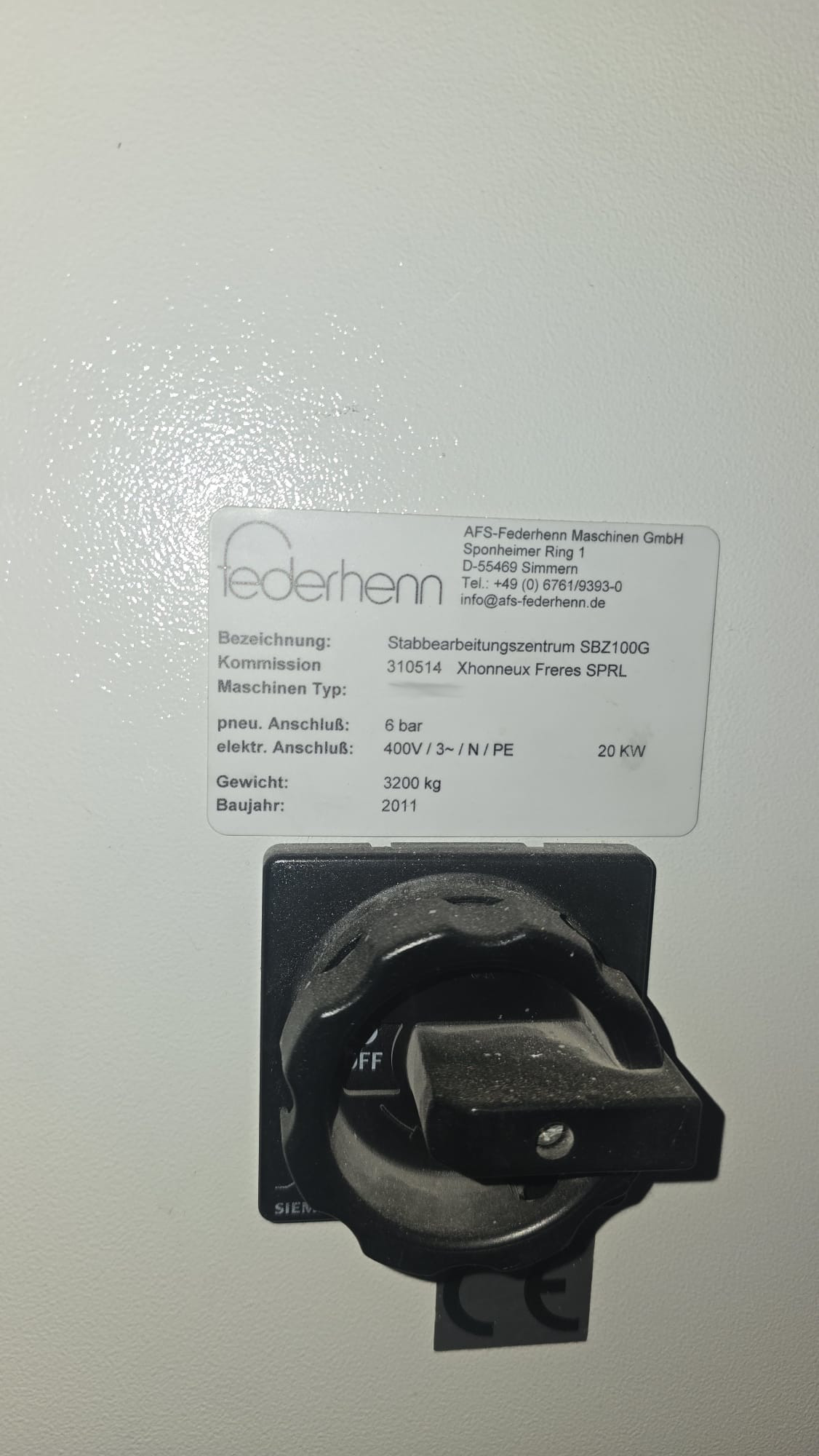 Used Federhenn SBZ 100G I Profile Processing Center I 2011