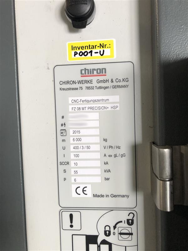 Used Chiron FZ 08MT I Vertical Machining Center I 2015