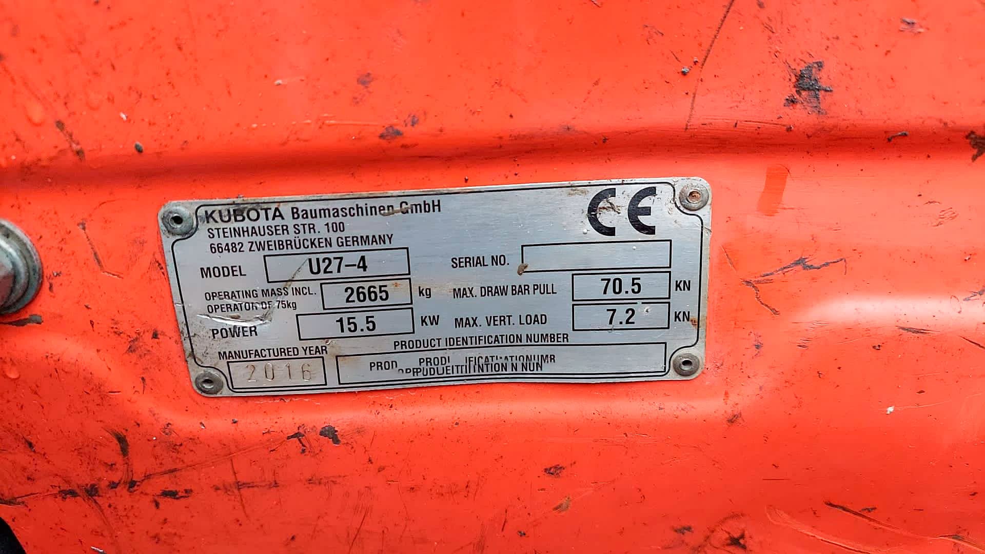 Gebruikt Kubota U 27-4 - Mini Graafmachine - 2016