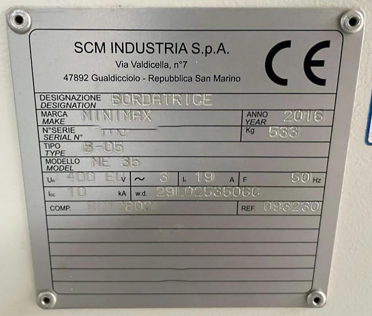 Gebruikt SCM Minimax ME 35 - Edgebanding - 2016