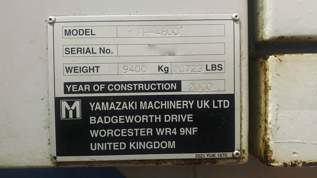 Used Mazak FH-4800 I Horizontal Machining Center I 2000