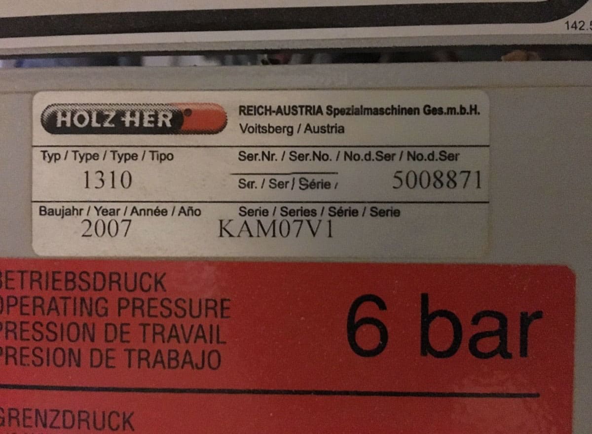 Usado Holzher Sprint 1310-1 - Máquina CNC de Biselado - 2007