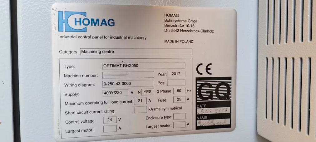 Used Homag Optimat BHX 050 - CNC Machining Center - 2017