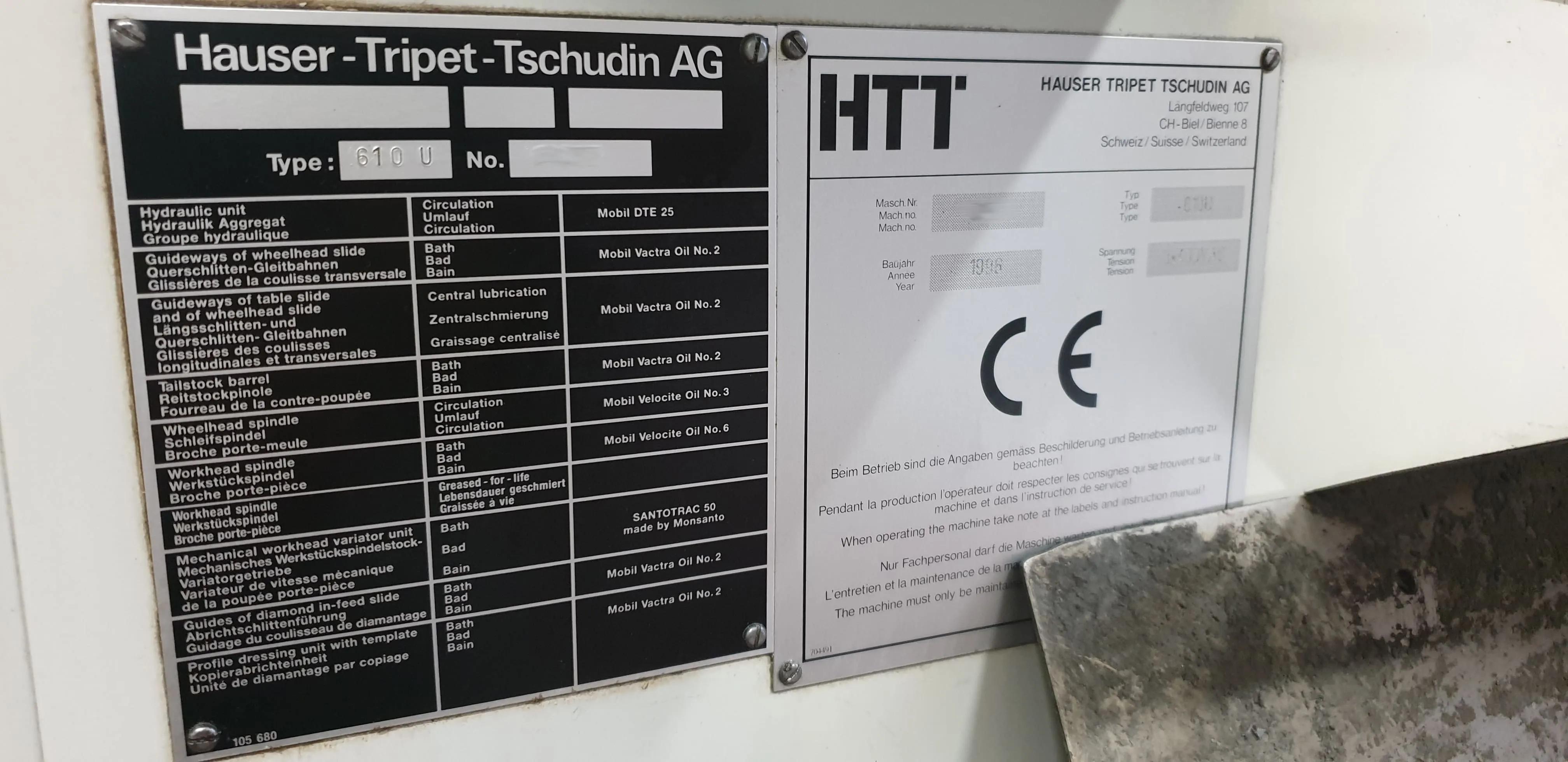 Usado Rectificadora cilíndrica Tschudin HTG 610 U I, 1996