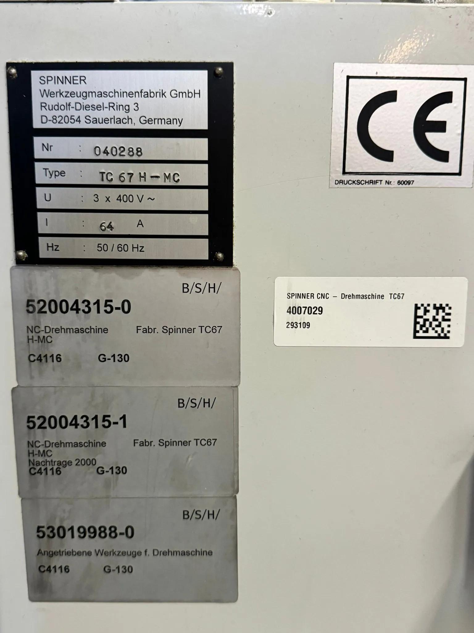 Usado Torno CNC Spinner TC67H-MC I