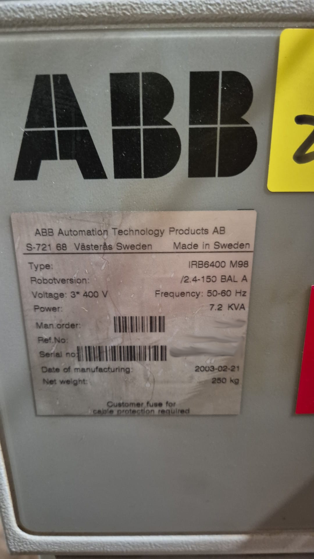 Used ABB IRB 6400 M98 I Robots I 3 Units
