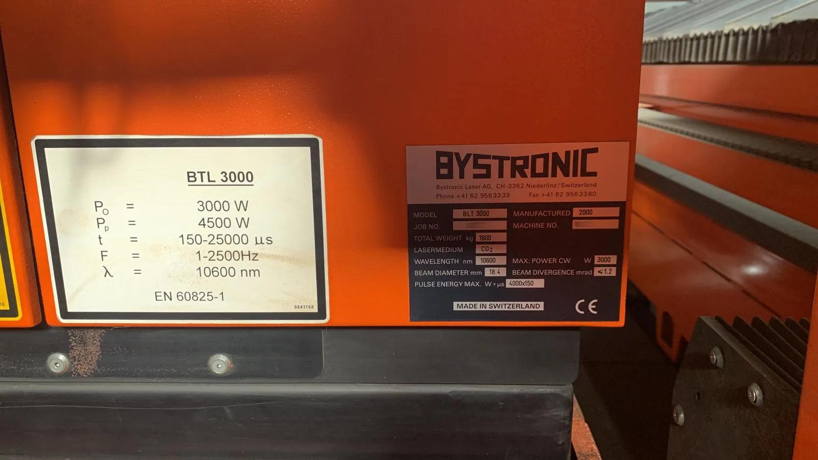 Used Bystronic Bystar 3015 I Laser Cutting I 2000